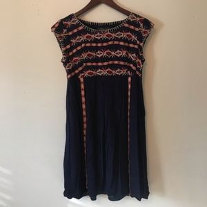 THML Embroidered Dress in Navy Size XS